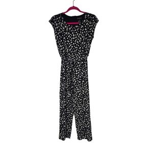 Enfocus Studio Size 6 Blue Floral Belted Jumpsuit